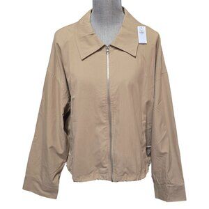 Old Navy Women's Plus Size XXL Tan Zipper Front Car Coat Jacket NWT